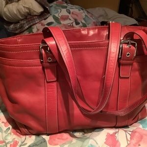 Large Coach burgundy tote/ diaper bag